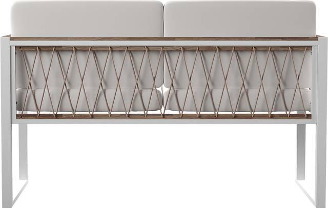 Outdoor Aldwell White Loveseat - Thumbnail - Image 3