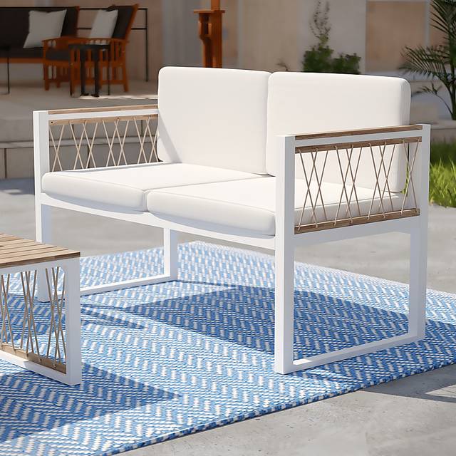 Outdoor Aldwell White Loveseat - Thumbnail - Image 6