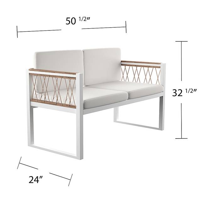 Outdoor Aldwell White Loveseat - Thumbnail - Image 7