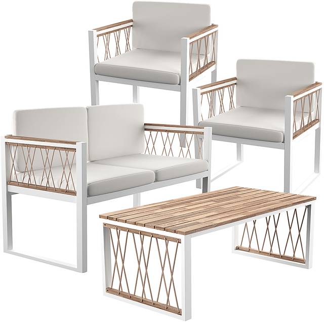 Outdoor Aldwell White Loveseat - Thumbnail - Image 8
