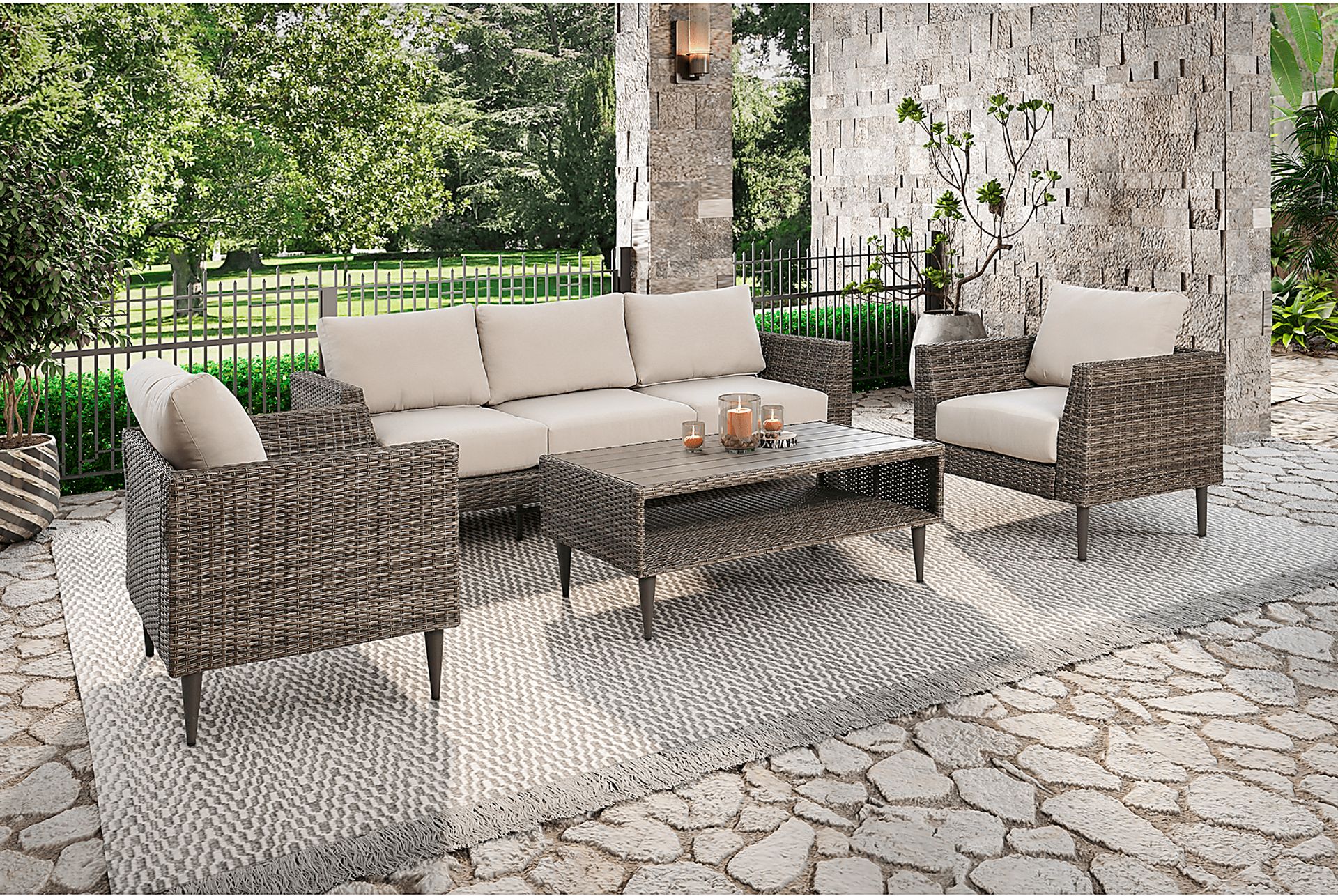 Outdoor Aleran Brown Cocktail Table - Image 2