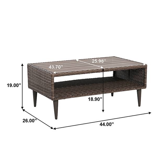 Outdoor Aleran Brown Cocktail Table - Thumbnail - Image 9