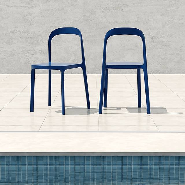 Outdoor Alether Blue Dining Chair, Set of 2 - Thumbnail - Image 2