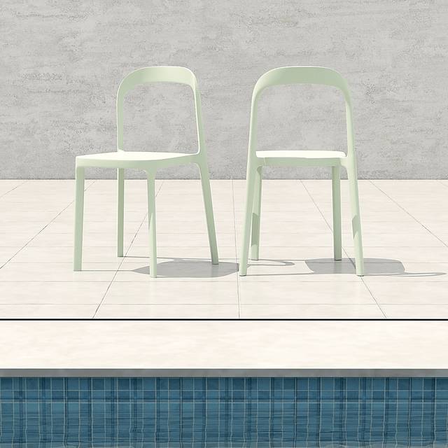 Outdoor Alether Mint Green Dining Chair, Set of 2 - Thumbnail - Image 2