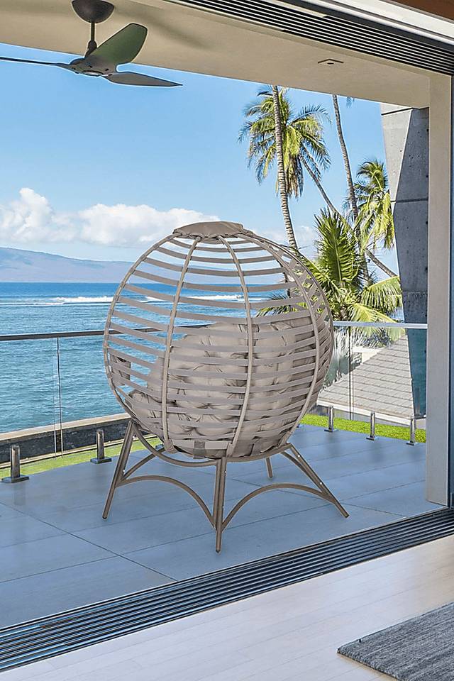 Outdoor Altgeld Beige Accent Chair - Thumbnail - Image 6