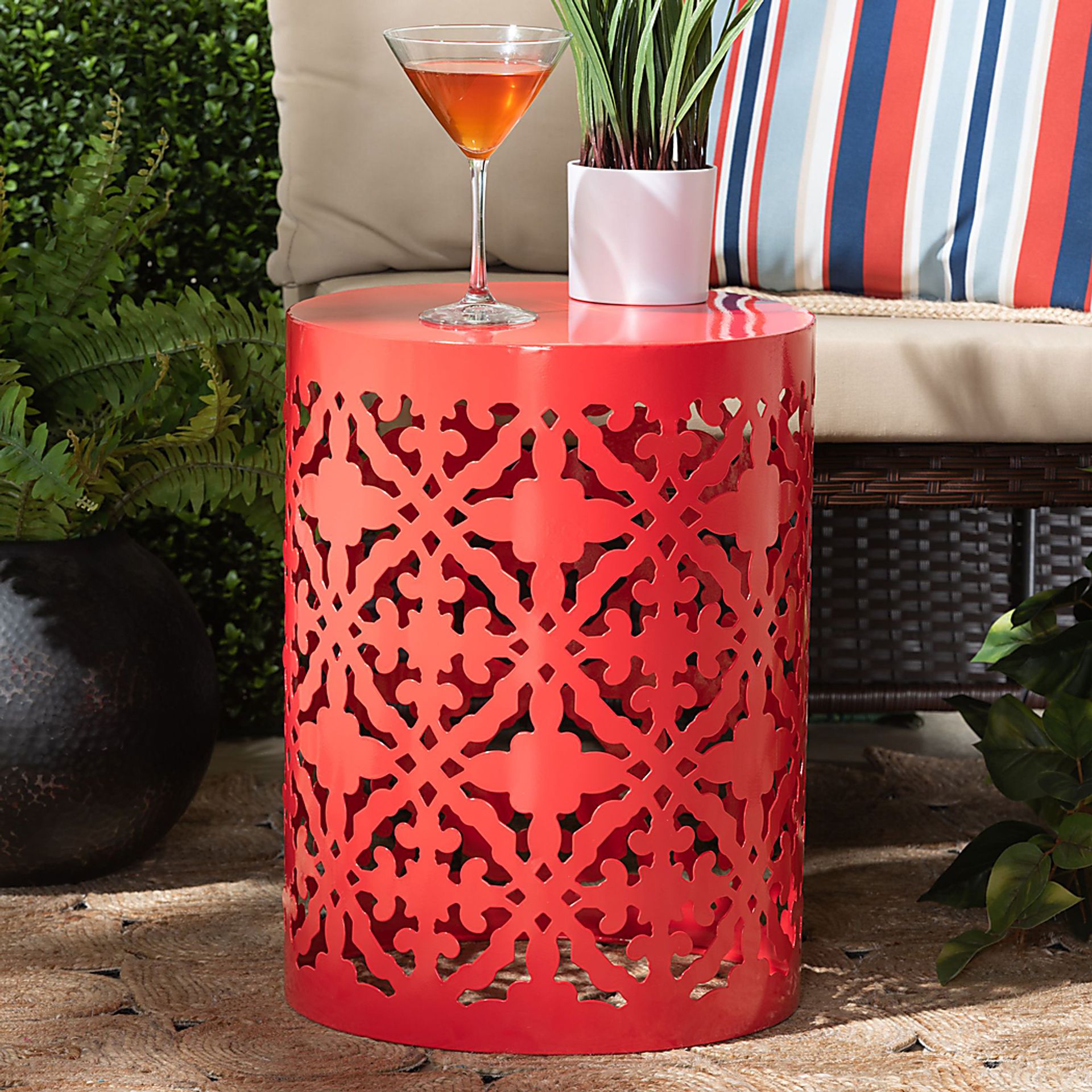 Outdoor Amilalyn Red Side Table - Image 5