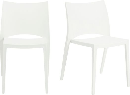 Outdoor Amyamanda White Dining Chair, Set of 2