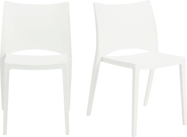 Outdoor Amyamanda White Dining Chair, Set of 2 - Thumbnail - Image 1
