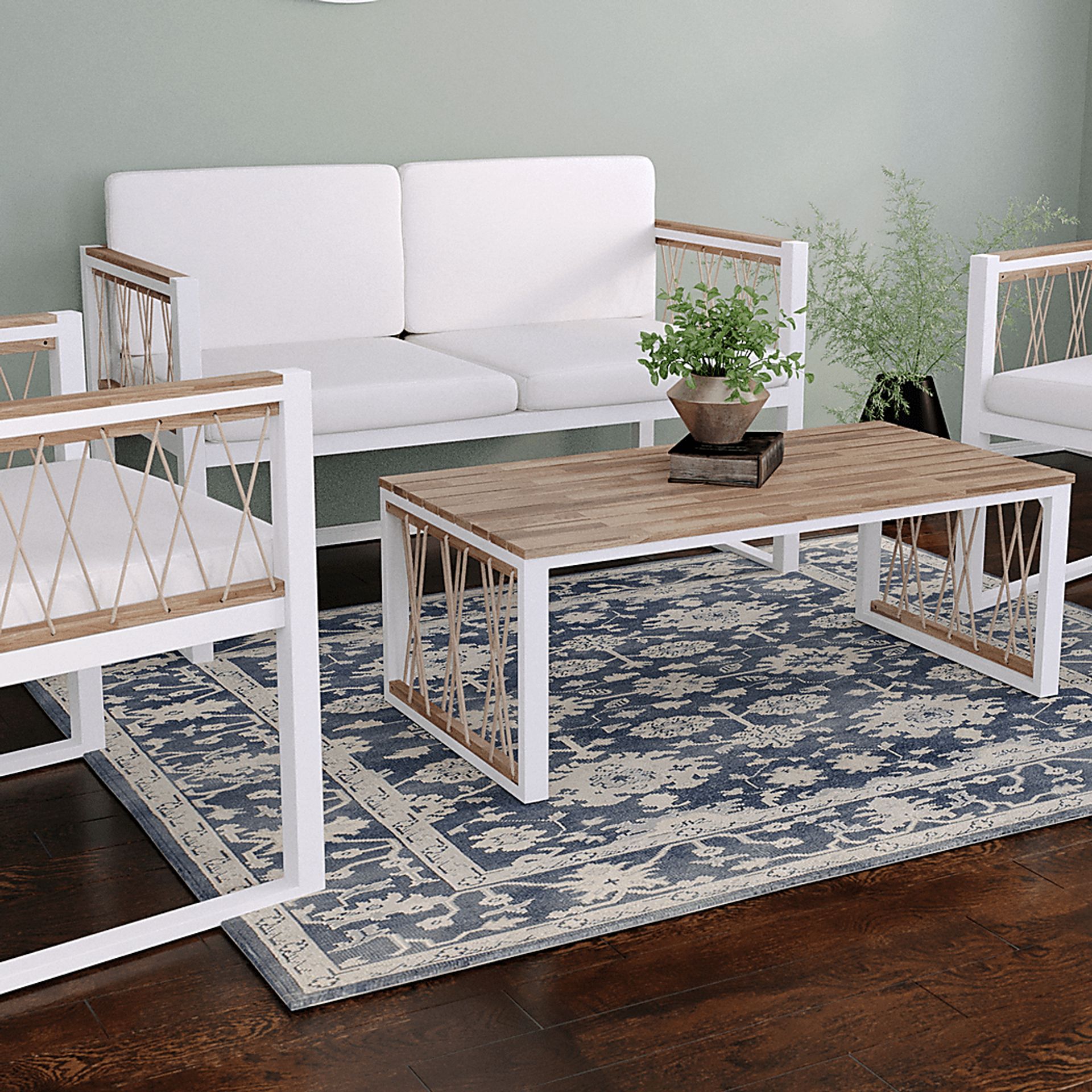 Outdoor Anatasie White Patio 5pc Set - Image 3