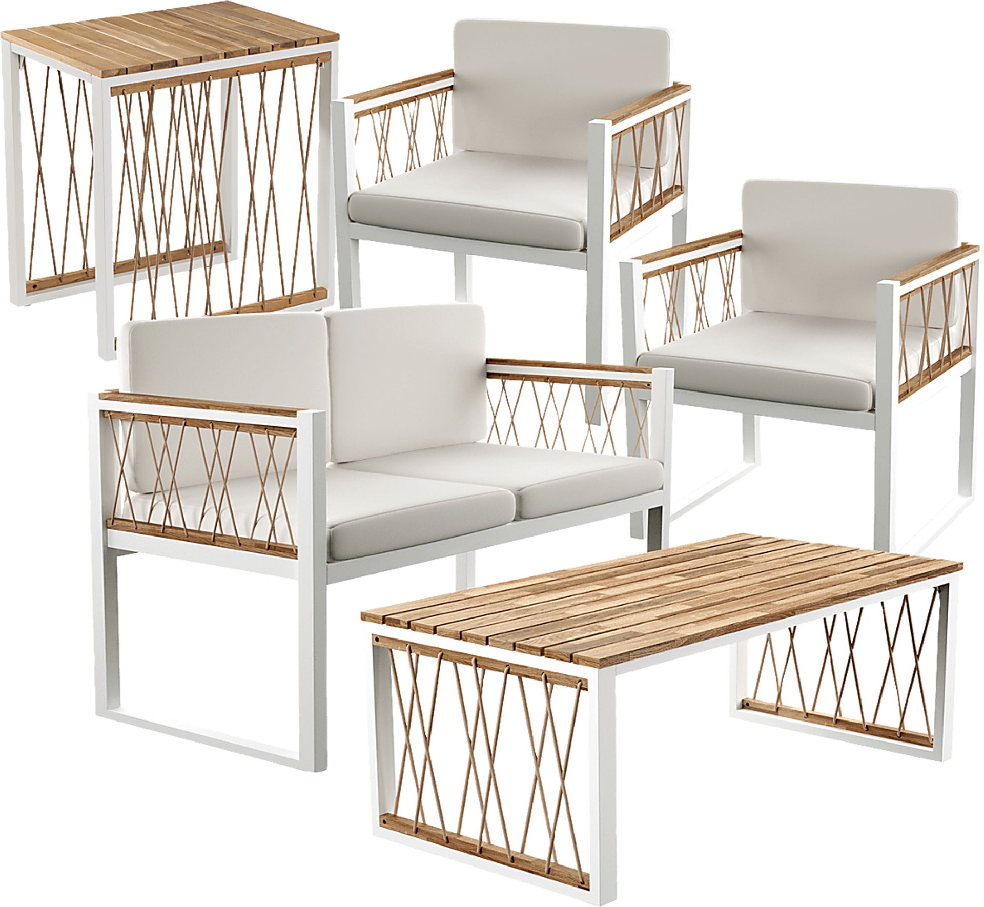 Outdoor Anatasie White Patio 5pc Set - Image 1