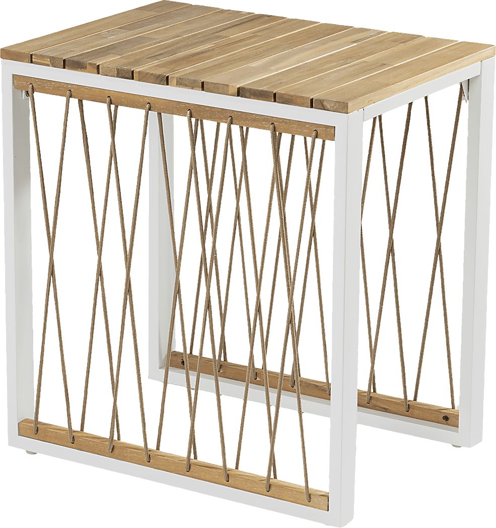 Outdoor Angelloz White End Table Rooms To Go
