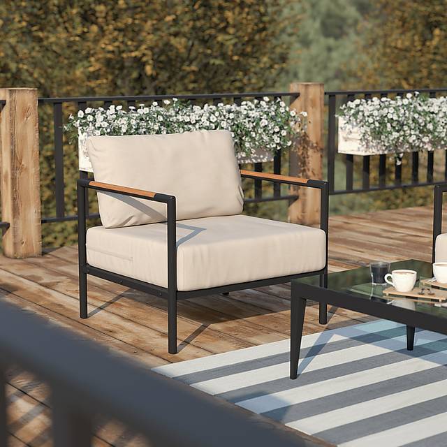 Outdoor Annelan Beige Accent Chair - Thumbnail - Image 7