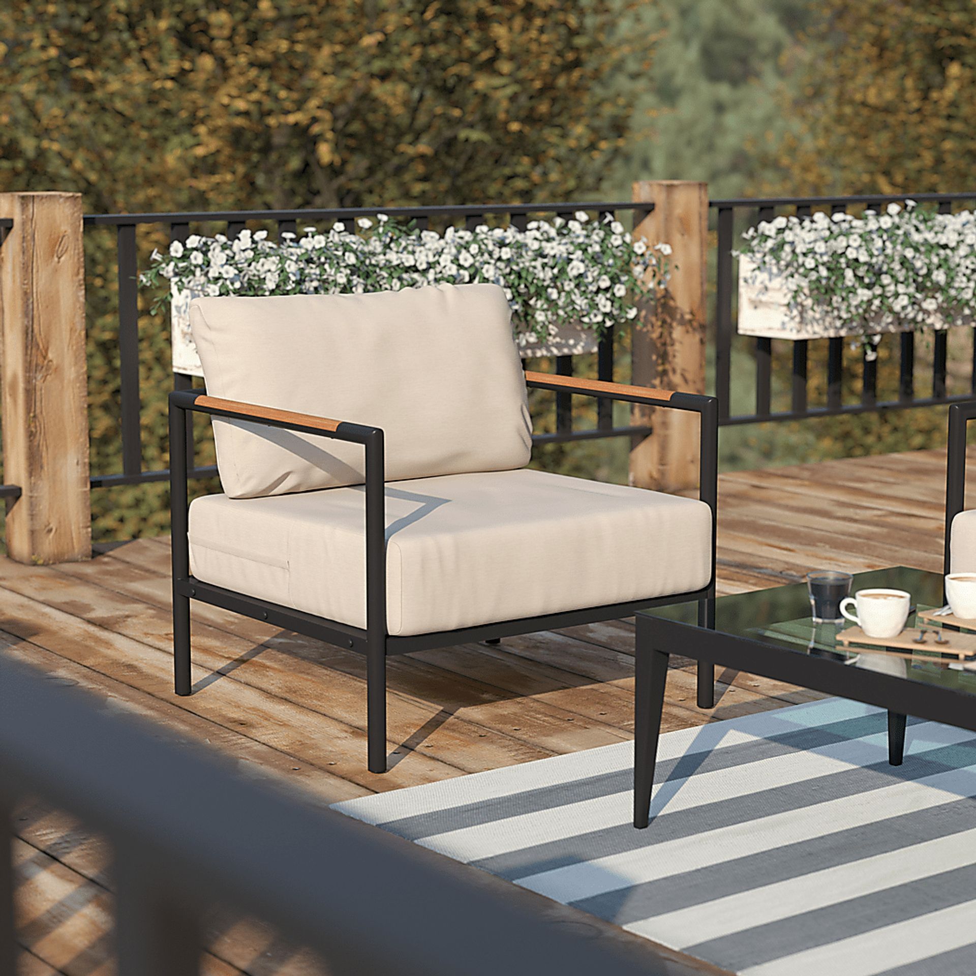 Outdoor Annelan Beige Accent Chair - Image 7