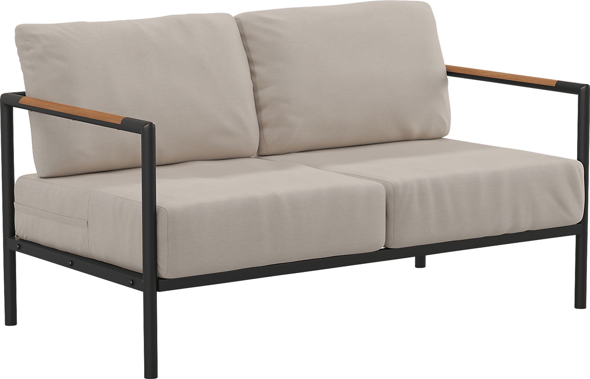 Outdoor Annelan Beige Loveseat - Image 2