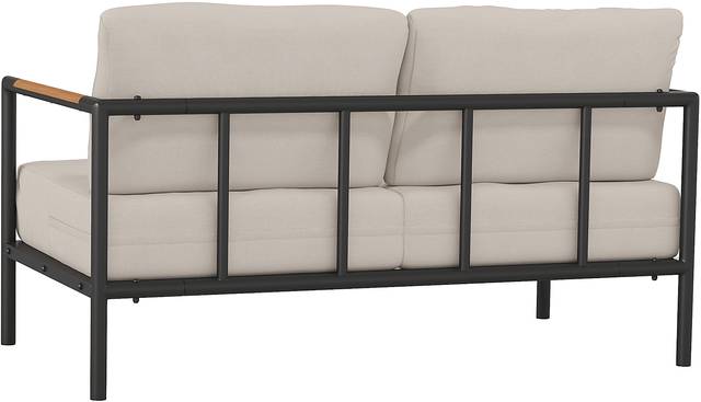 Outdoor Annelan Beige Loveseat - Thumbnail - Image 3