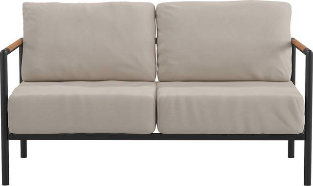 Outdoor Annelan Beige Loveseat - Thumbnail - Image 1