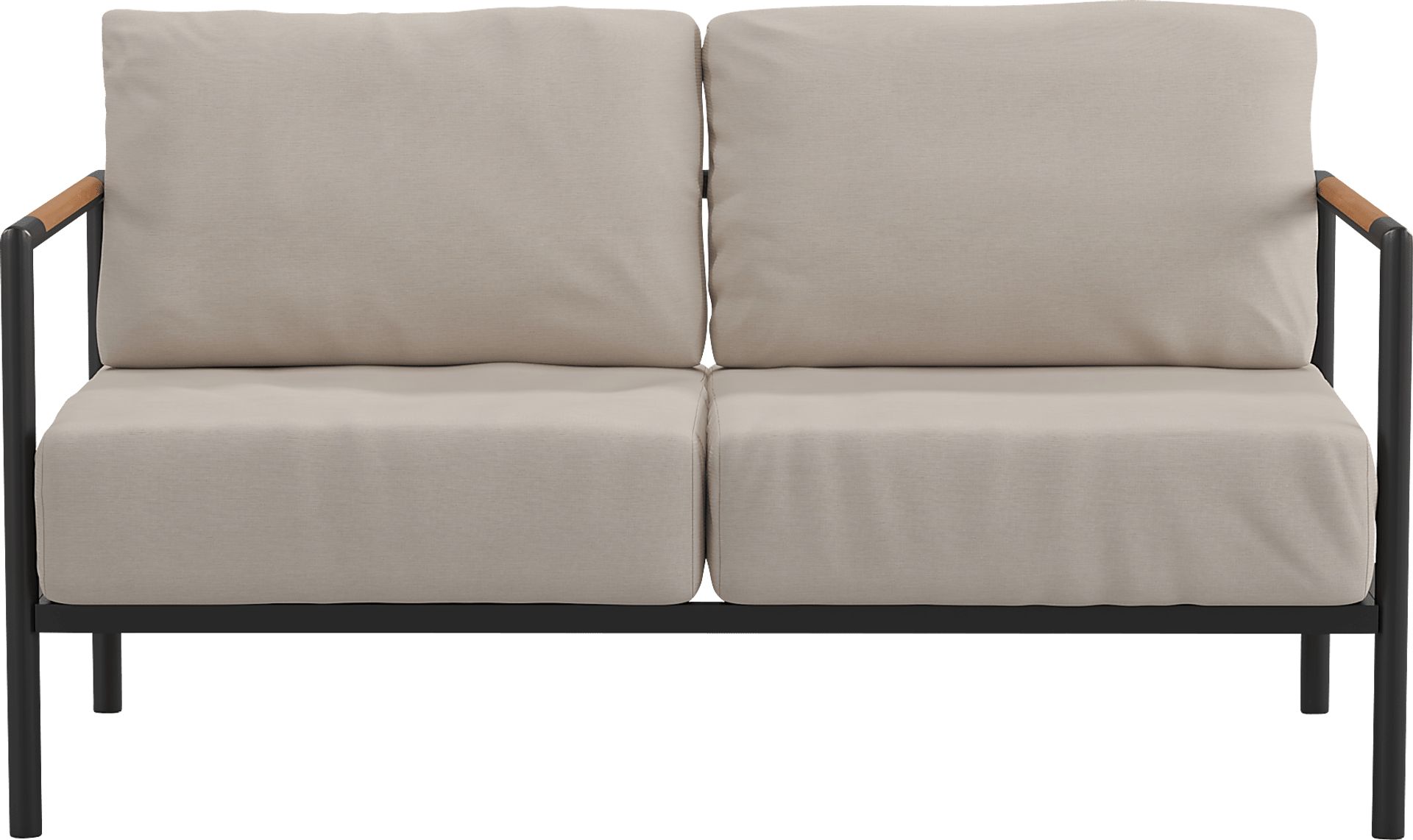 Outdoor Annelan Beige Loveseat - Image 1