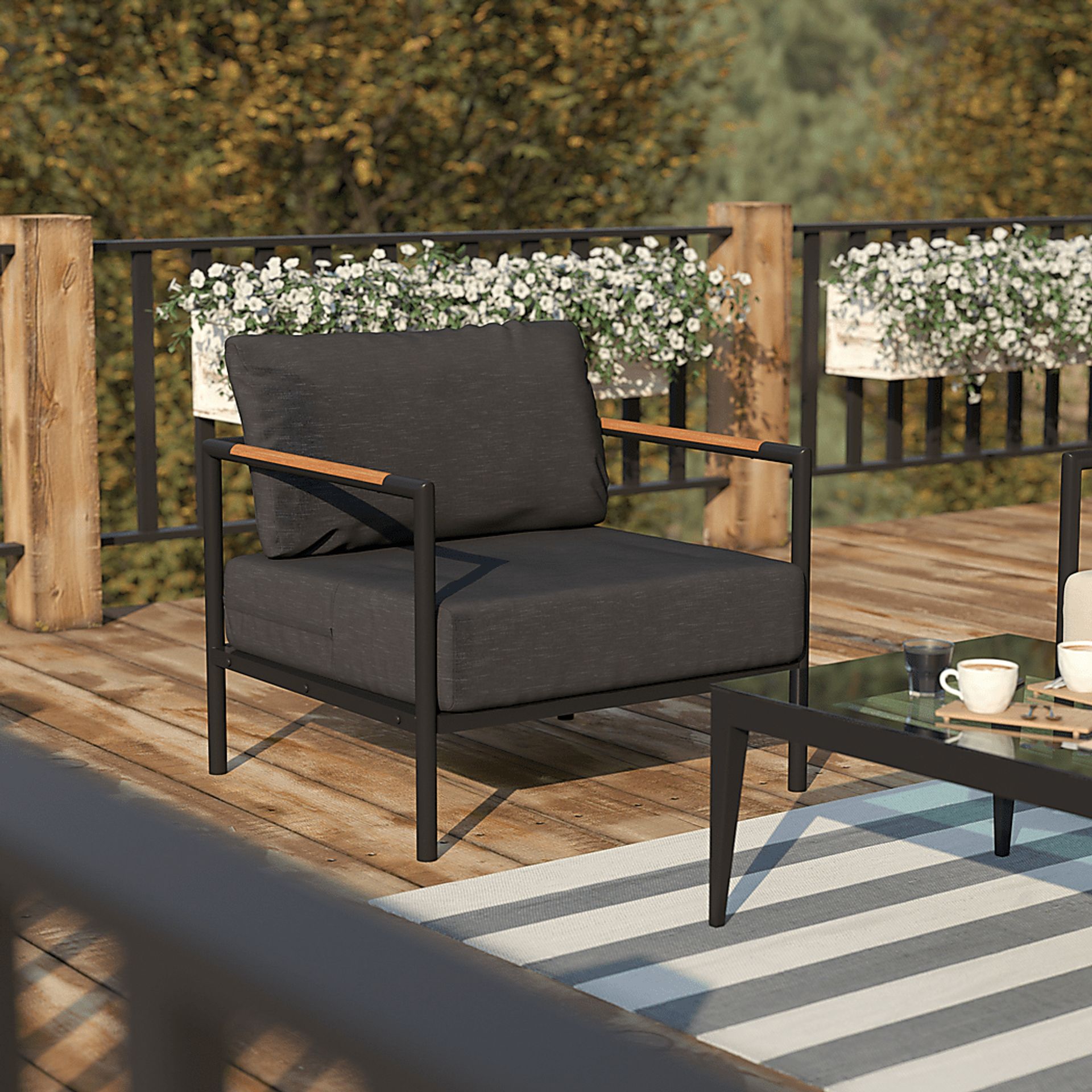 Outdoor Annelan Black Accent Chair - Image 7