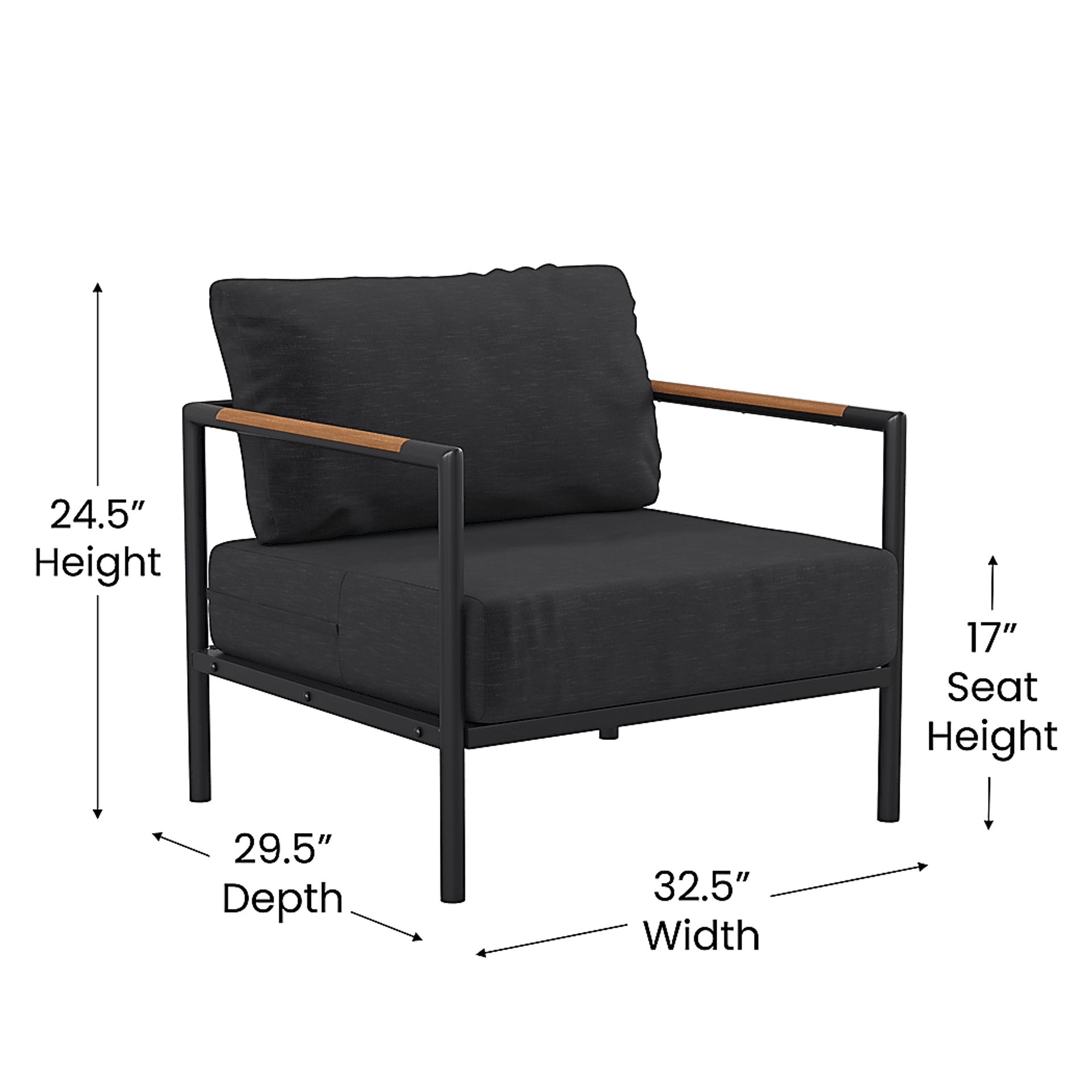 Outdoor Annelan Black Accent Chair - Image 9