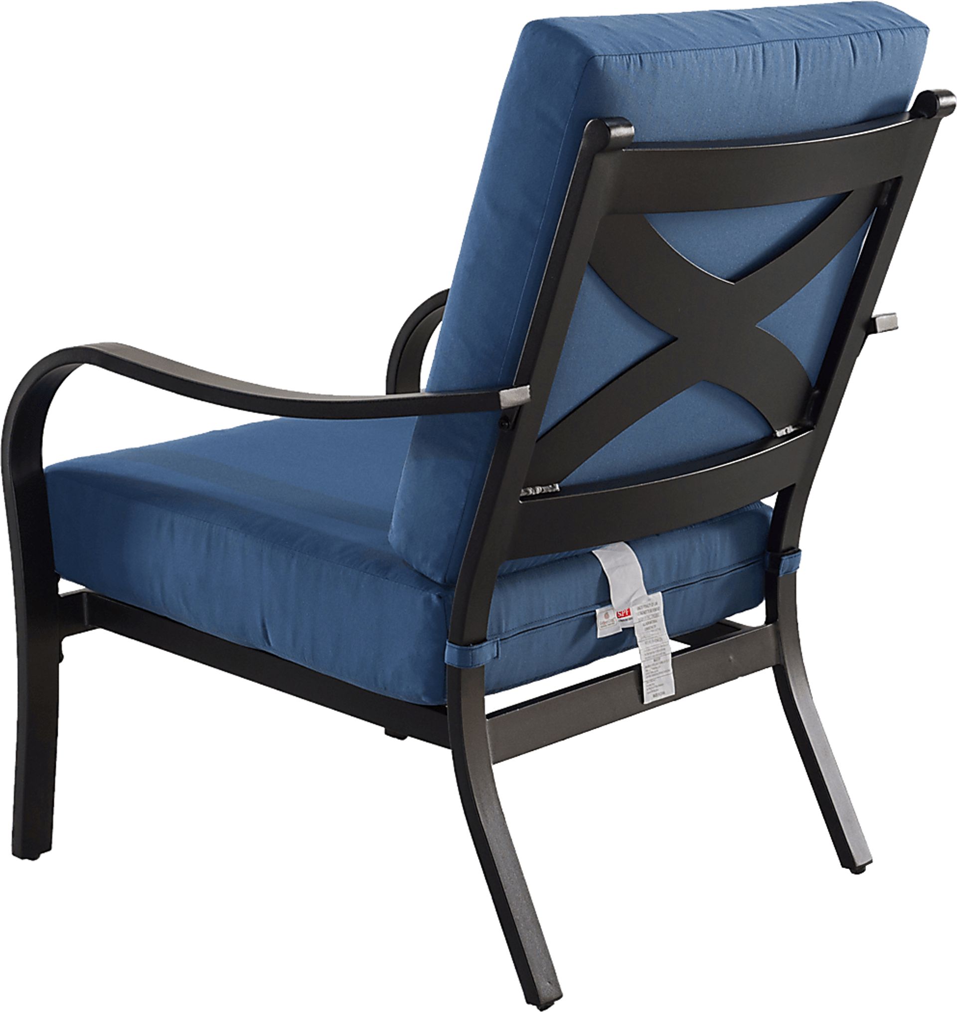Outdoor Anola Blue Club Chair, Set of 2 - Image 4