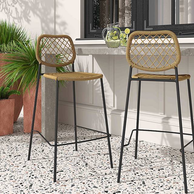 Outdoor Aquetong Brown Counter Stool - Thumbnail - Image 2