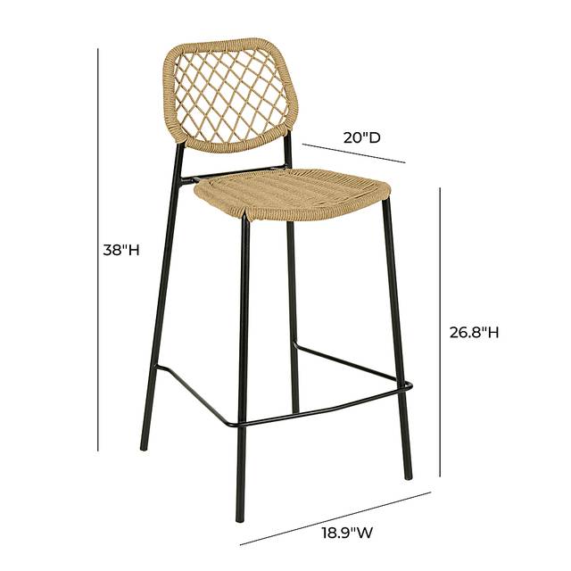 Outdoor Aquetong Brown Counter Stool - Thumbnail - Image 8