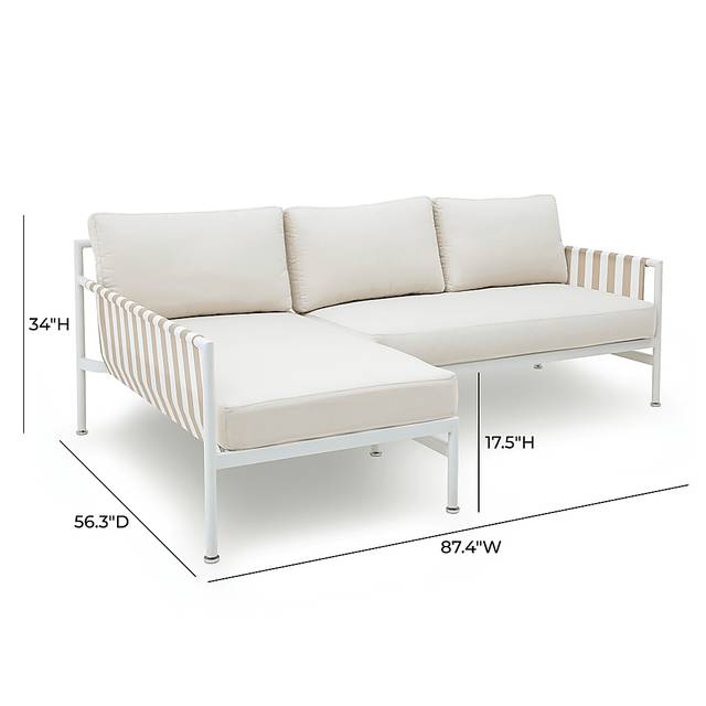 Outdoor Arboleda Cream 2 Pc Left Arm Chaise Sectional - Thumbnail - Image 6