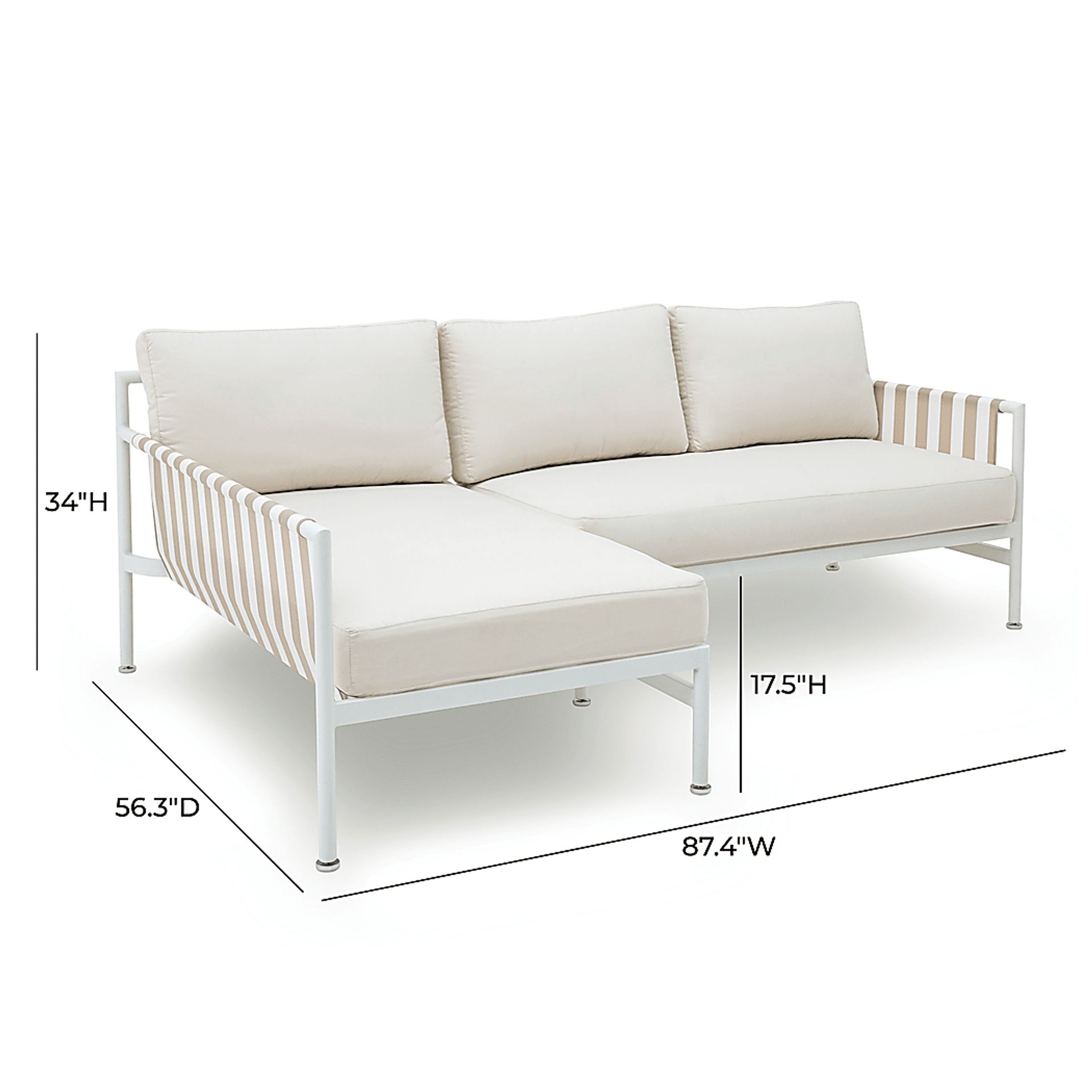 Outdoor Arboleda Cream 2 Pc Left Arm Chaise Sectional - Image 6