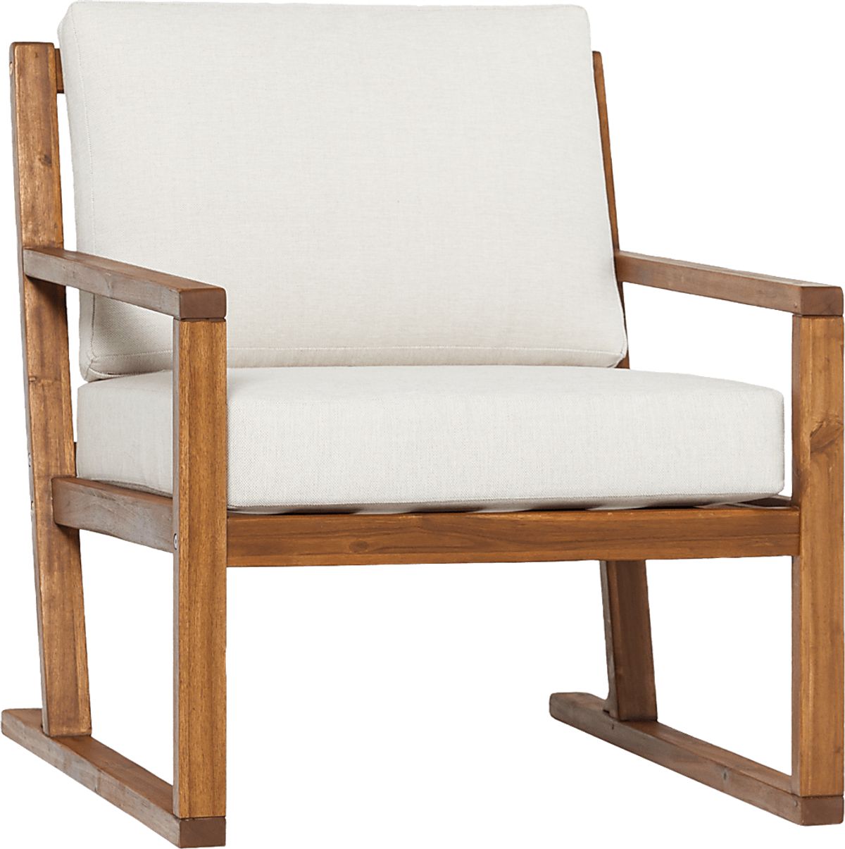Arborhazy Brown Dark Wood Acacia,Olefin Fabric Outdoor Accent Chair