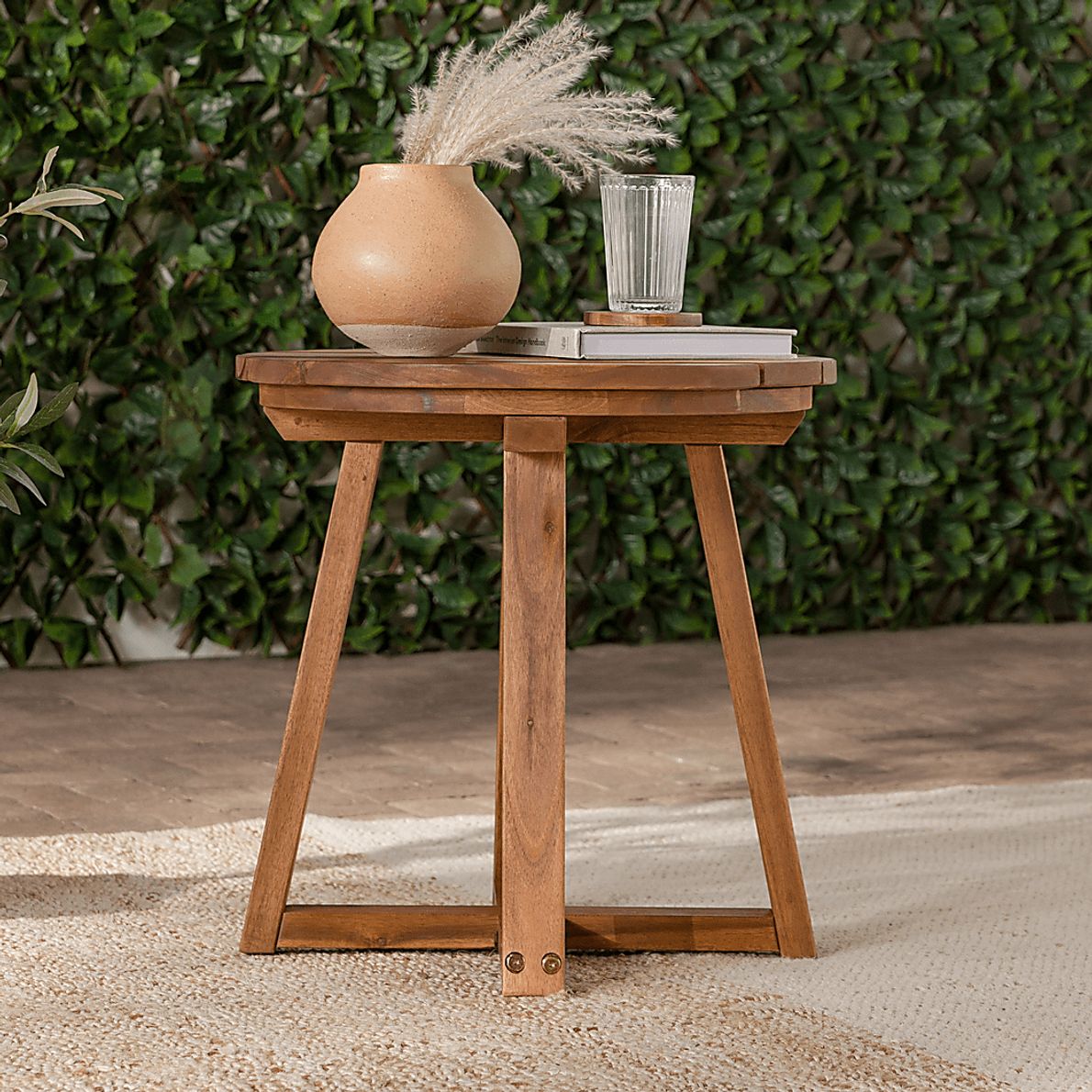 Outdoor Arborhazy Brown End Table