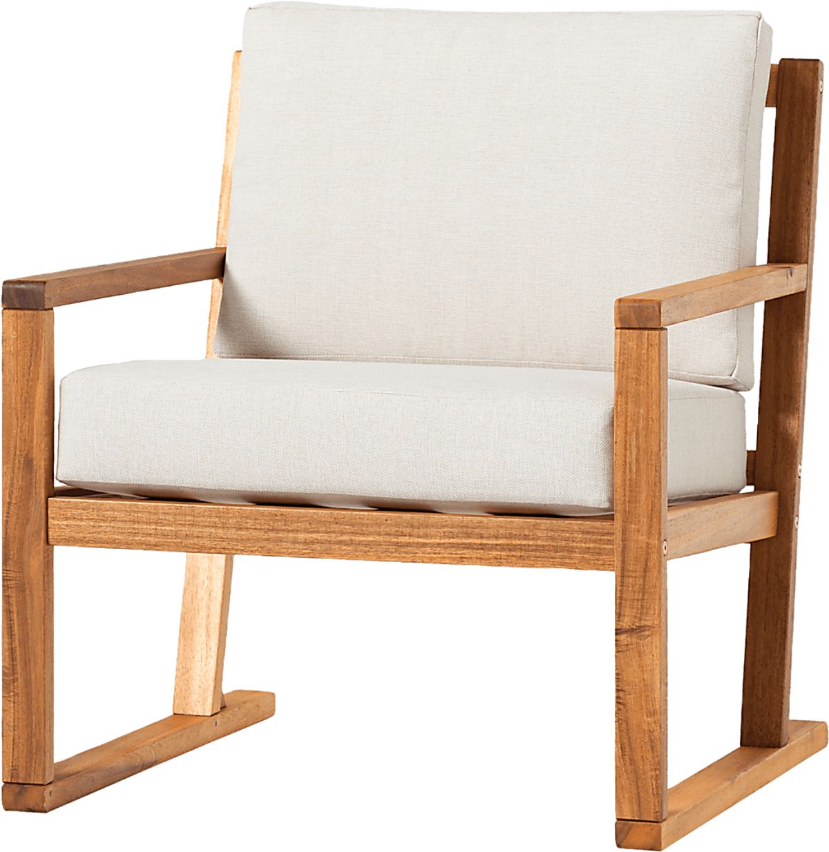 Arborhazy Natural Light Wood Acacia,Olefin Fabric Outdoor Accent Chair
