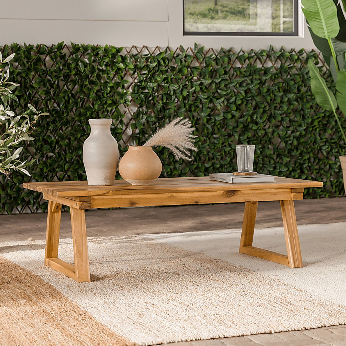Outdoor Arborhazy Natural Cocktail Table