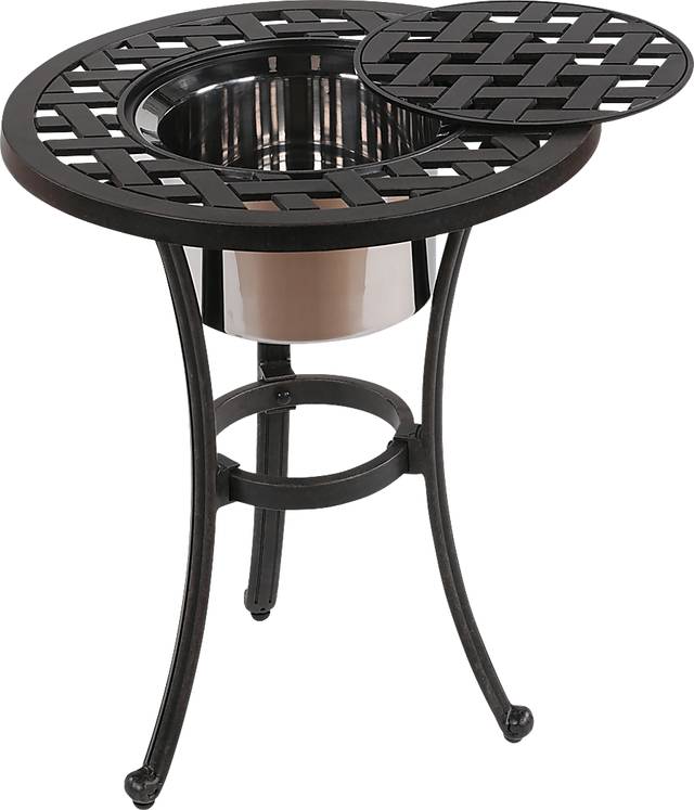 Outdoor Arignon Bronze End Table with Ice Bucket - Thumbnail - Image 2