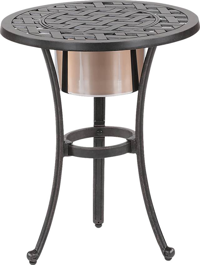 Outdoor Arignon Bronze End Table with Ice Bucket - Thumbnail - Image 1