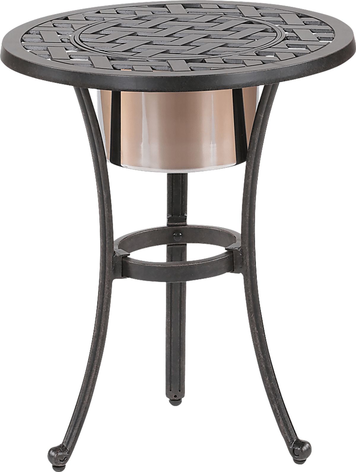 Arignon Bronze Metal Aluminum Outdoor End Table With Ice Bucket | Rooms ...