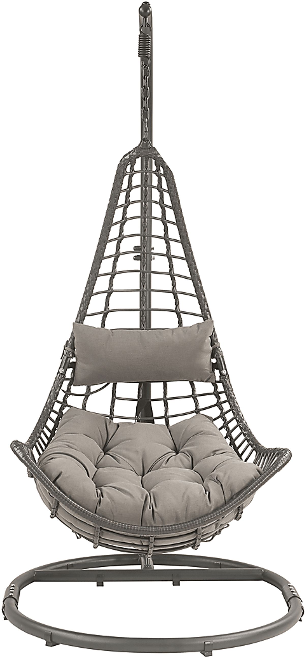 Ashayla Charcoal Black,Gray Polyester Fabric Outdoor Hanging Chair Rooms to Go