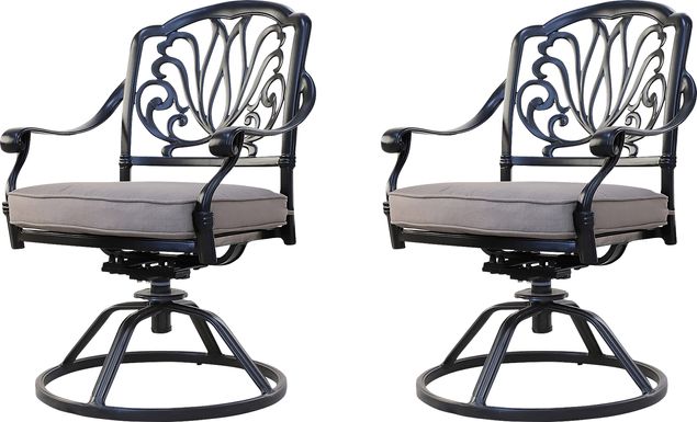 Outdoor Aurorette II Beige Swivel Side Chair, Set of 2