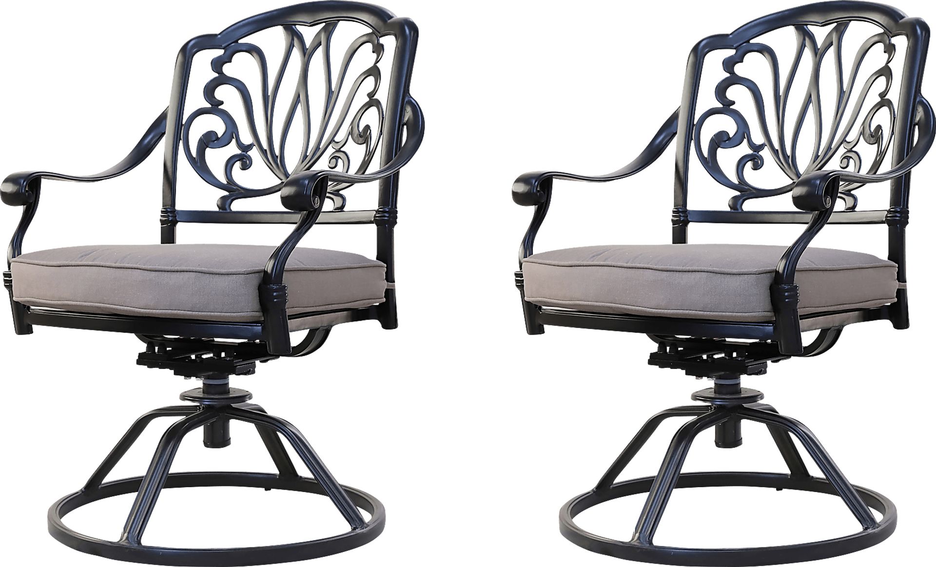 Outdoor Aurorette II Beige Swivel Side Chair, Set of 2 - Image 1
