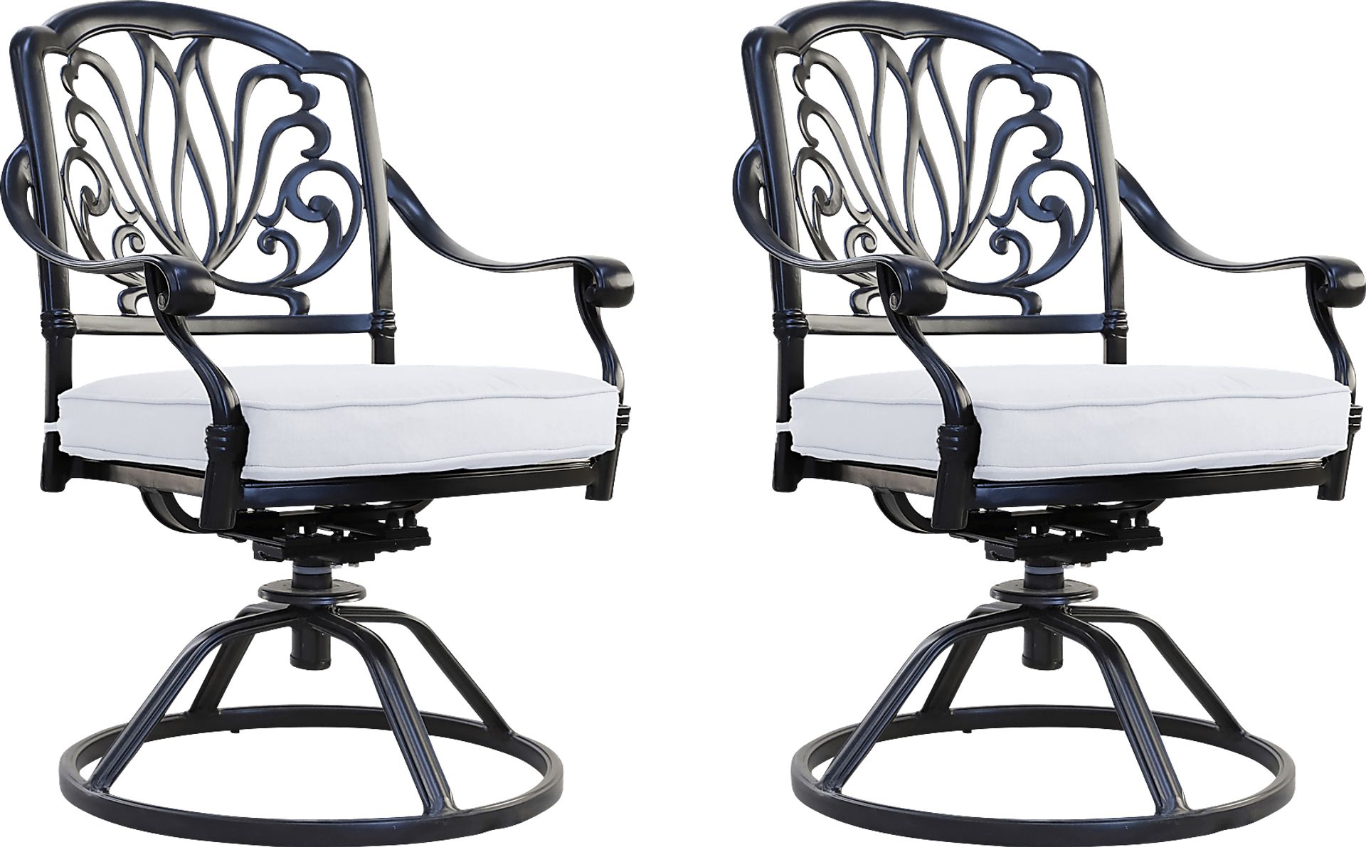 Outdoor Aurorette II Gray Swivel Side Chair, Set of 2 - Image 1