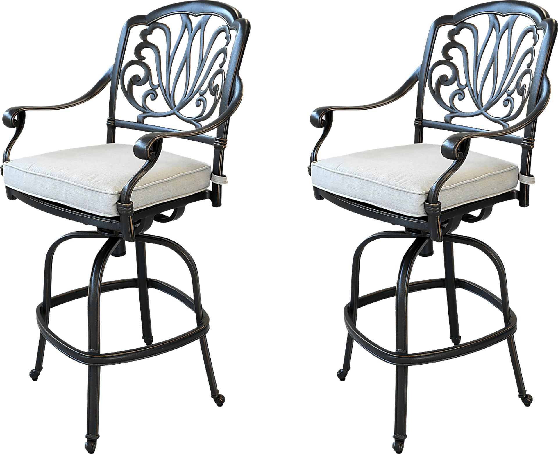 Outdoor Aurorette III Gray Barstool, Set of 2 - Image 1