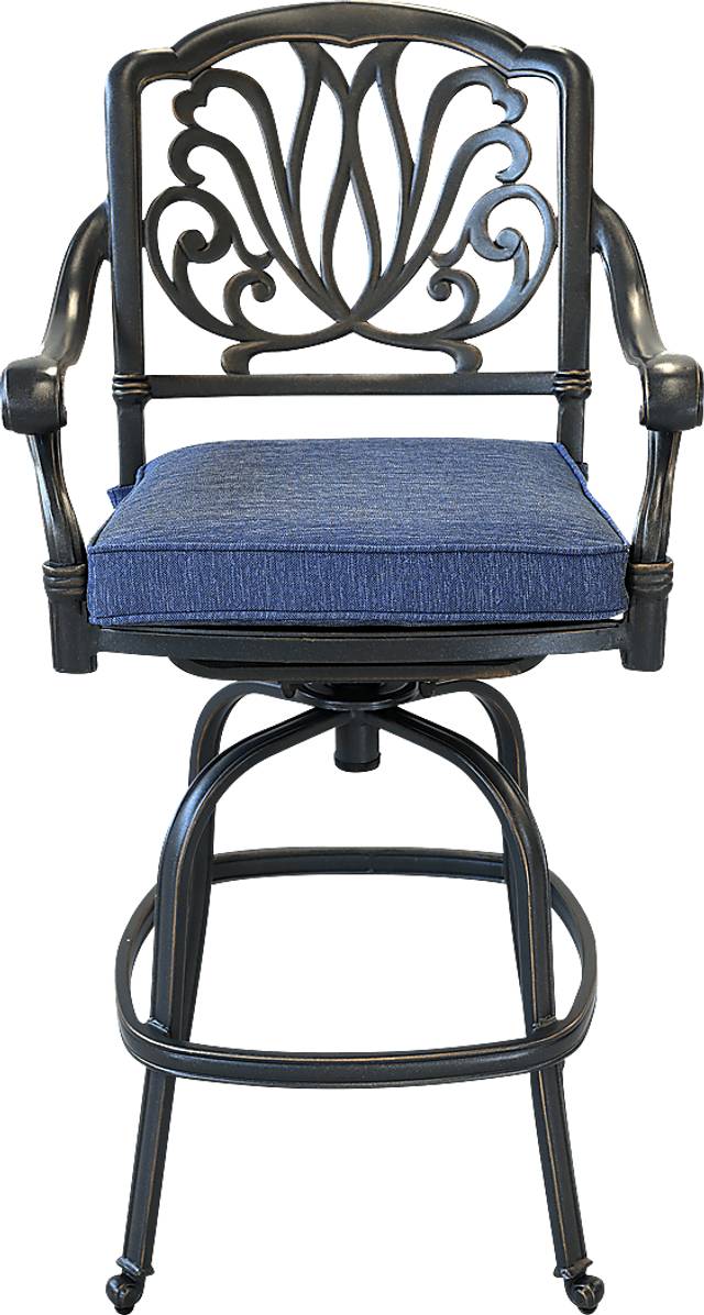 Outdoor Aurorette III Navy Barstool, Set of 2 - Thumbnail - Image 2