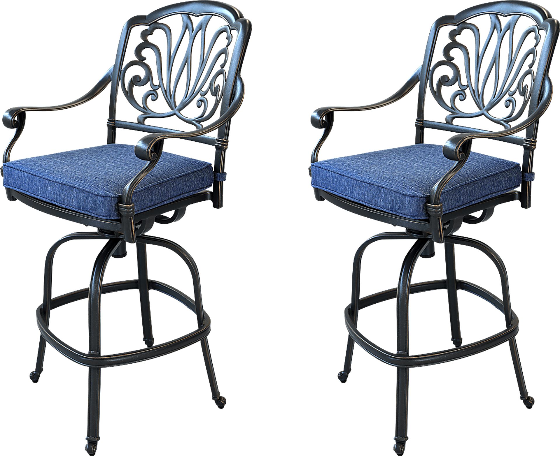 Outdoor Aurorette III Navy Barstool, Set of 2 - Image 1