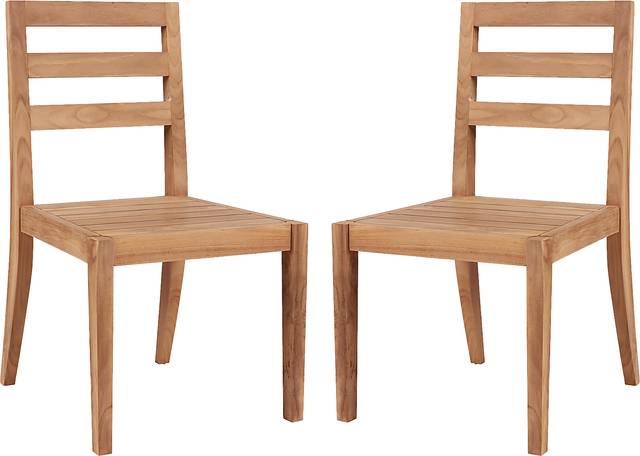Outdoor Bacheller I Natural Dining Chair, Set of 2 - Thumbnail - Image 1