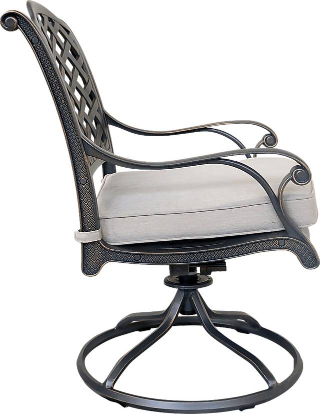 Outdoor Baudouin I Beige Swivel Side Chair, Set of 2 - Thumbnail - Image 2