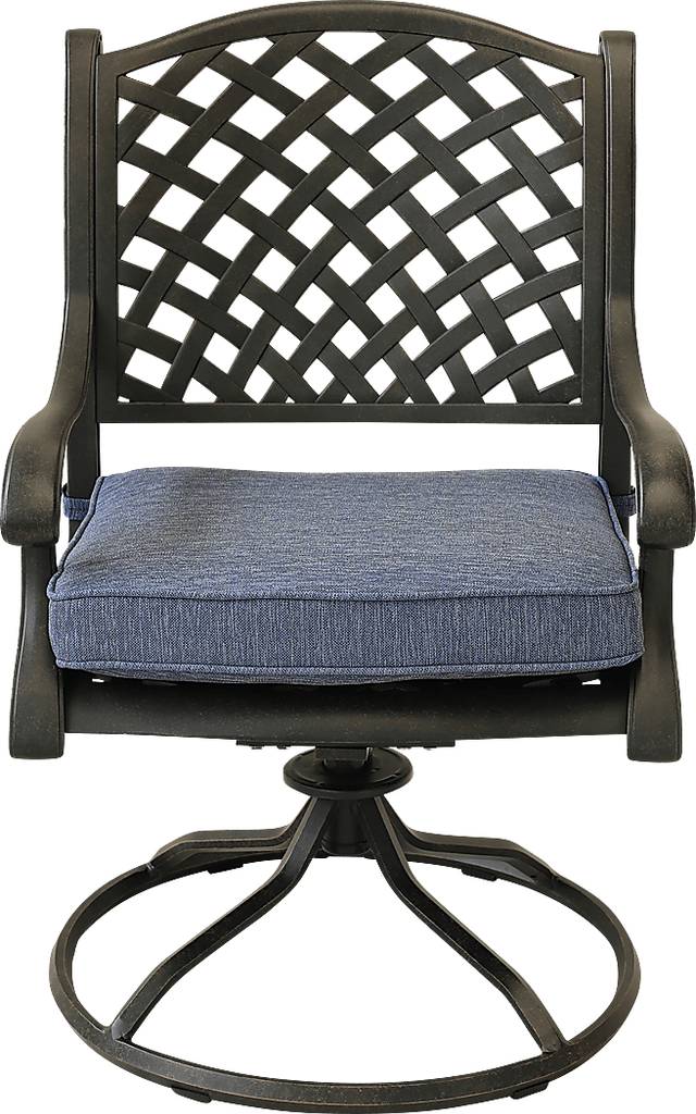 Outdoor Baudouin I Blue Swivel Side Chair, Set of 2 - Thumbnail - Image 2