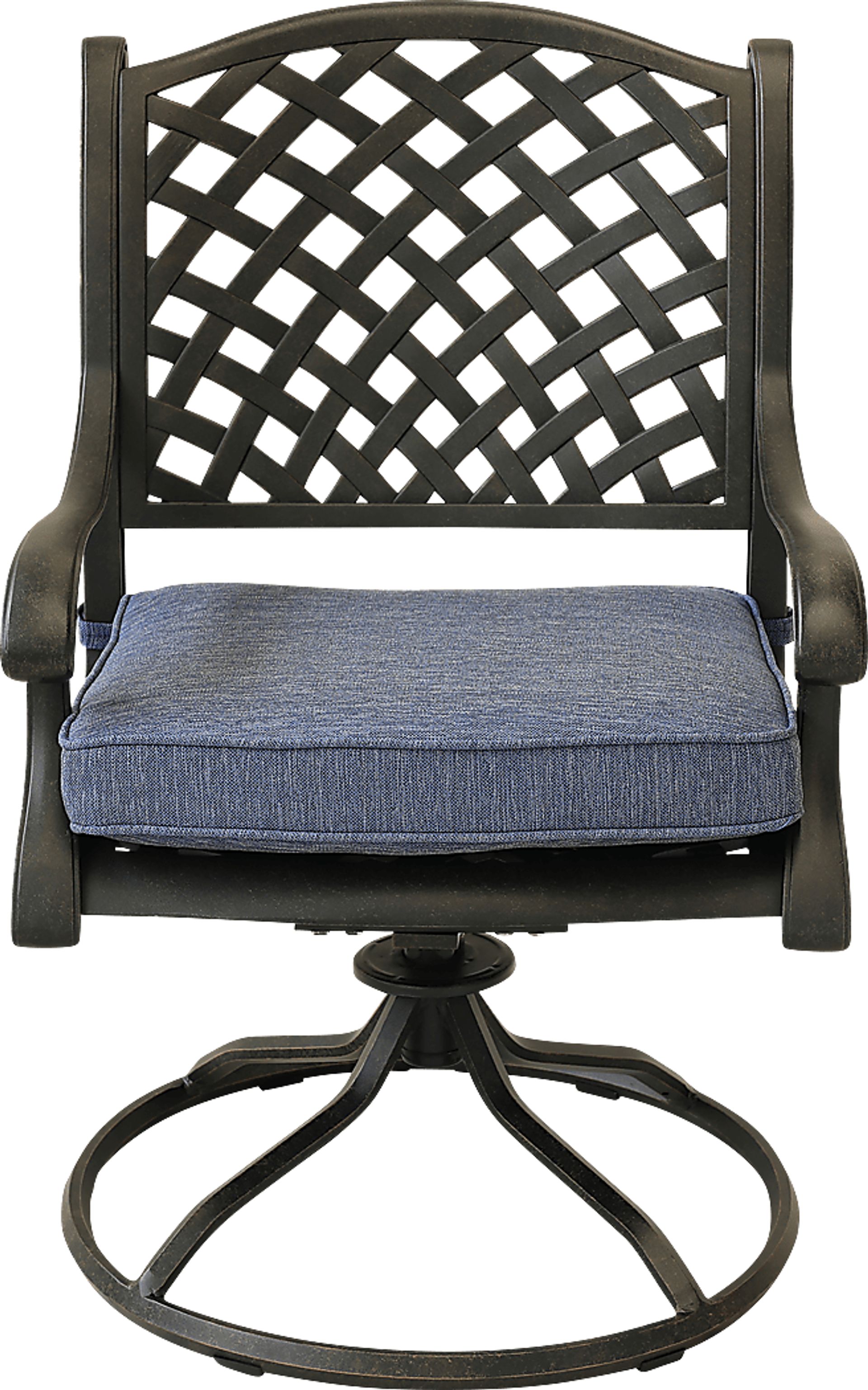 Outdoor Baudouin I Blue Swivel Side Chair, Set of 2 - Image 2