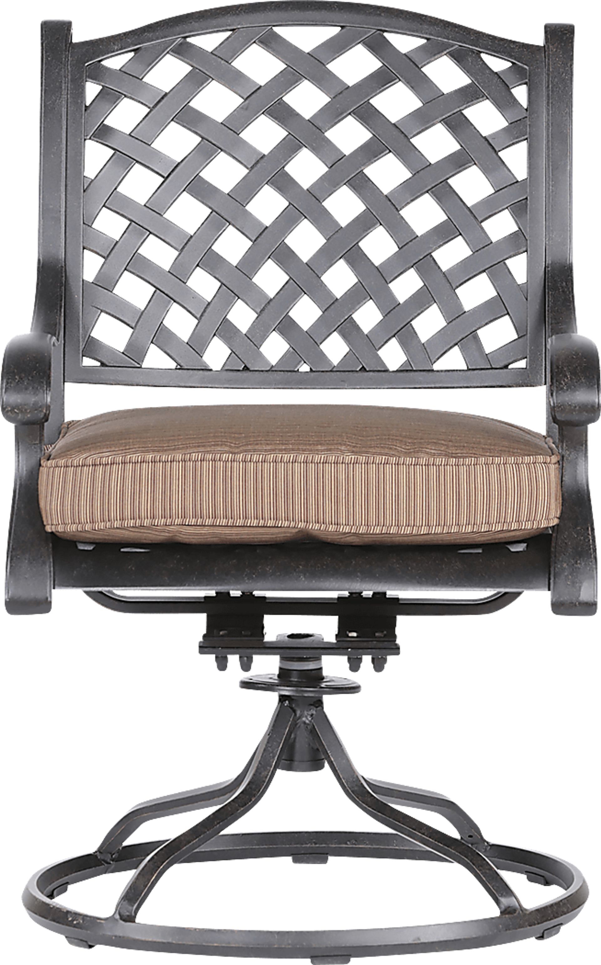Outdoor Baudouin I Brown Swivel Side Chair, Set of 2 - Image 2