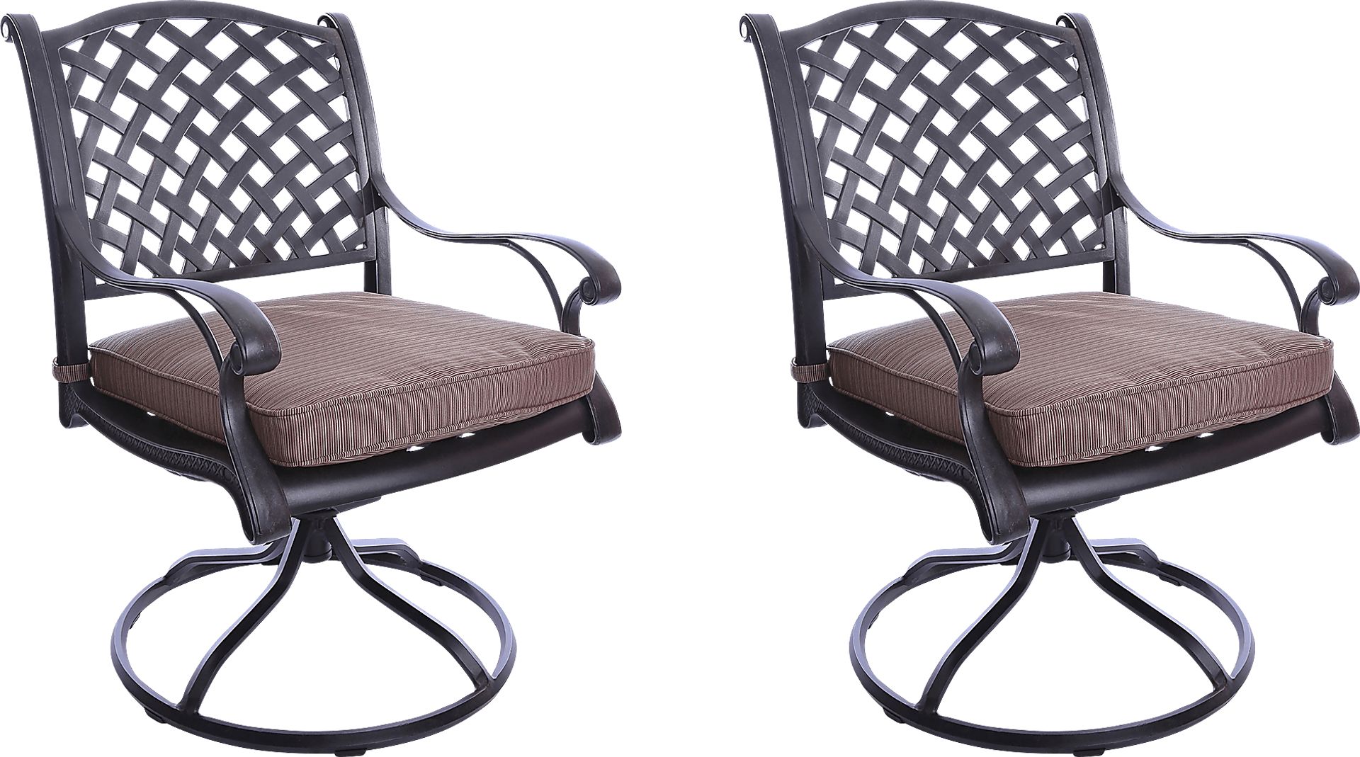 Outdoor Baudouin I Brown Swivel Side Chair, Set of 2 - Image 1