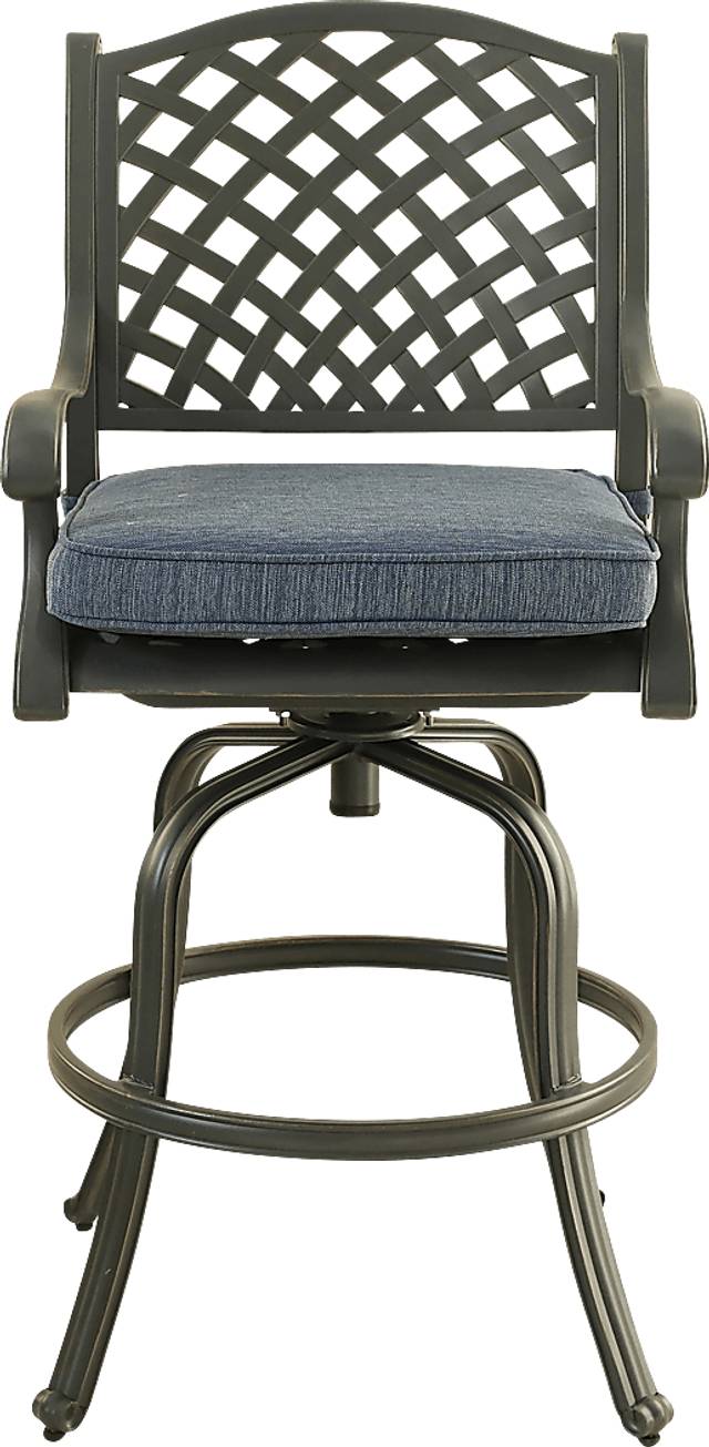 Outdoor Baudouin III Blue Barstool, Set of 2 - Thumbnail - Image 5