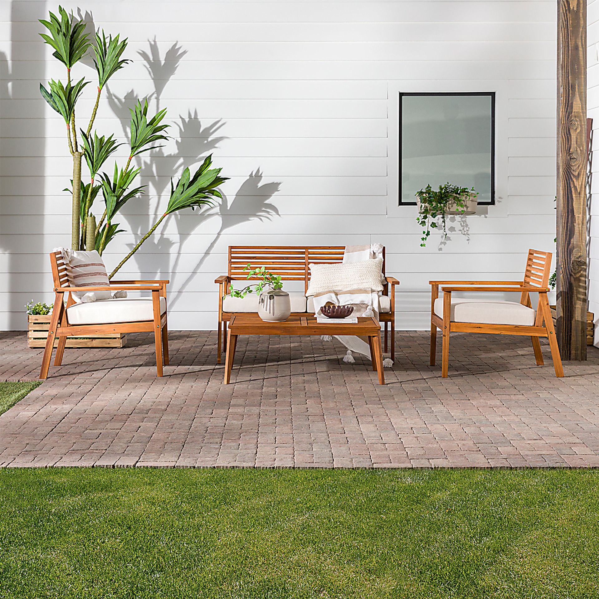 Outdoor Baypool Brown 4pc Chat Set - Image 2